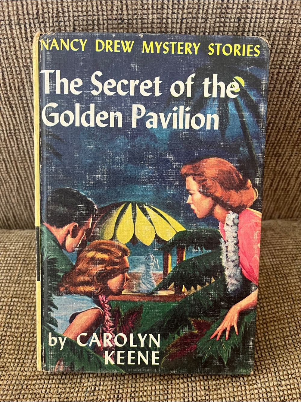 Vintage hardcover copy of The Clue of the Dancing Puppet by Carolyn Keene
